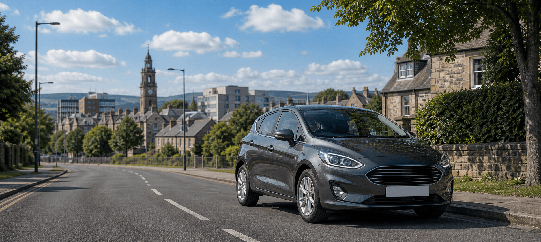 Compact hire car ready for practical travel around Ashton-under-Lyne